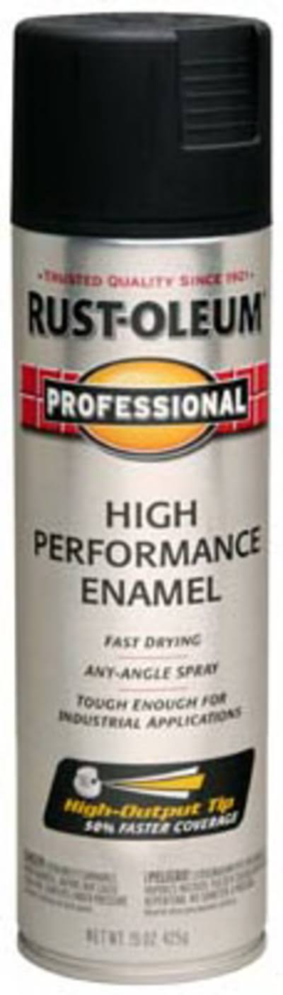Rust-Oleum 239107 Professional High Performance Enamel Spray Paint, 15 oz, Semi-Gloss Black