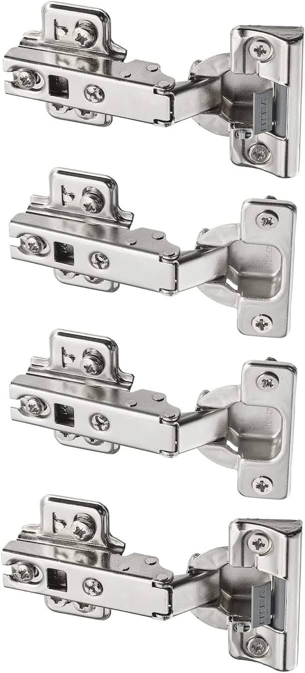 IKEA Cabinet Hinges | Soft Closing with Dampers, Nickel Plated- Pack of 4