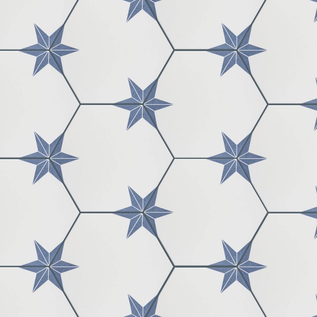 Merola Tile Stella Hex Azul 8-5/8