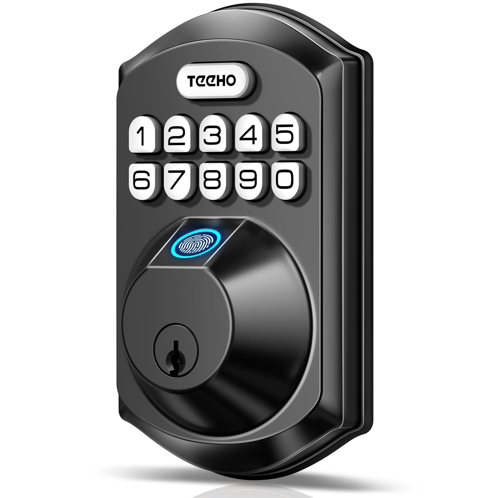 TEEHO TE002 Fingerprint Door Lock- Keyless Front Door Combination Lock with Keypad- Electronic Deadbolt Keyed Entry- Easy Ins