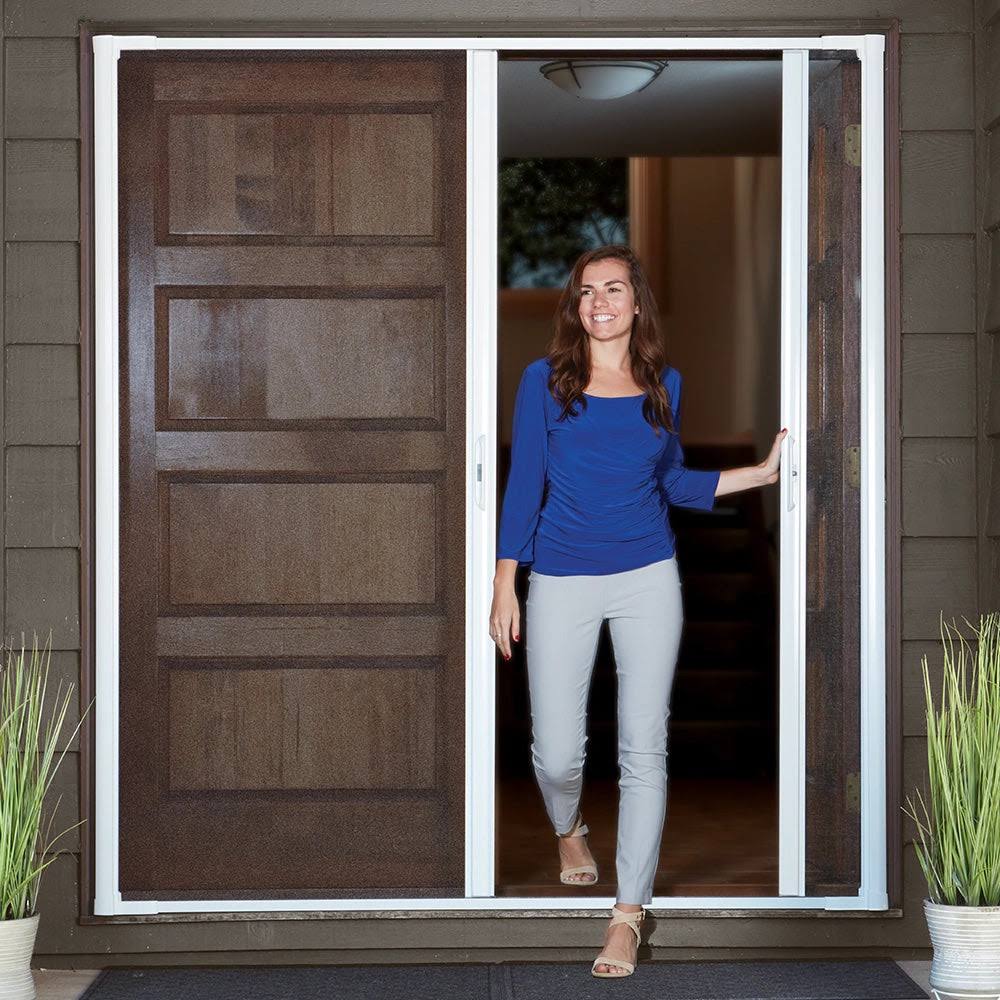 Andersen Luminaire Retractable Insect Screen- Double Door Width in White