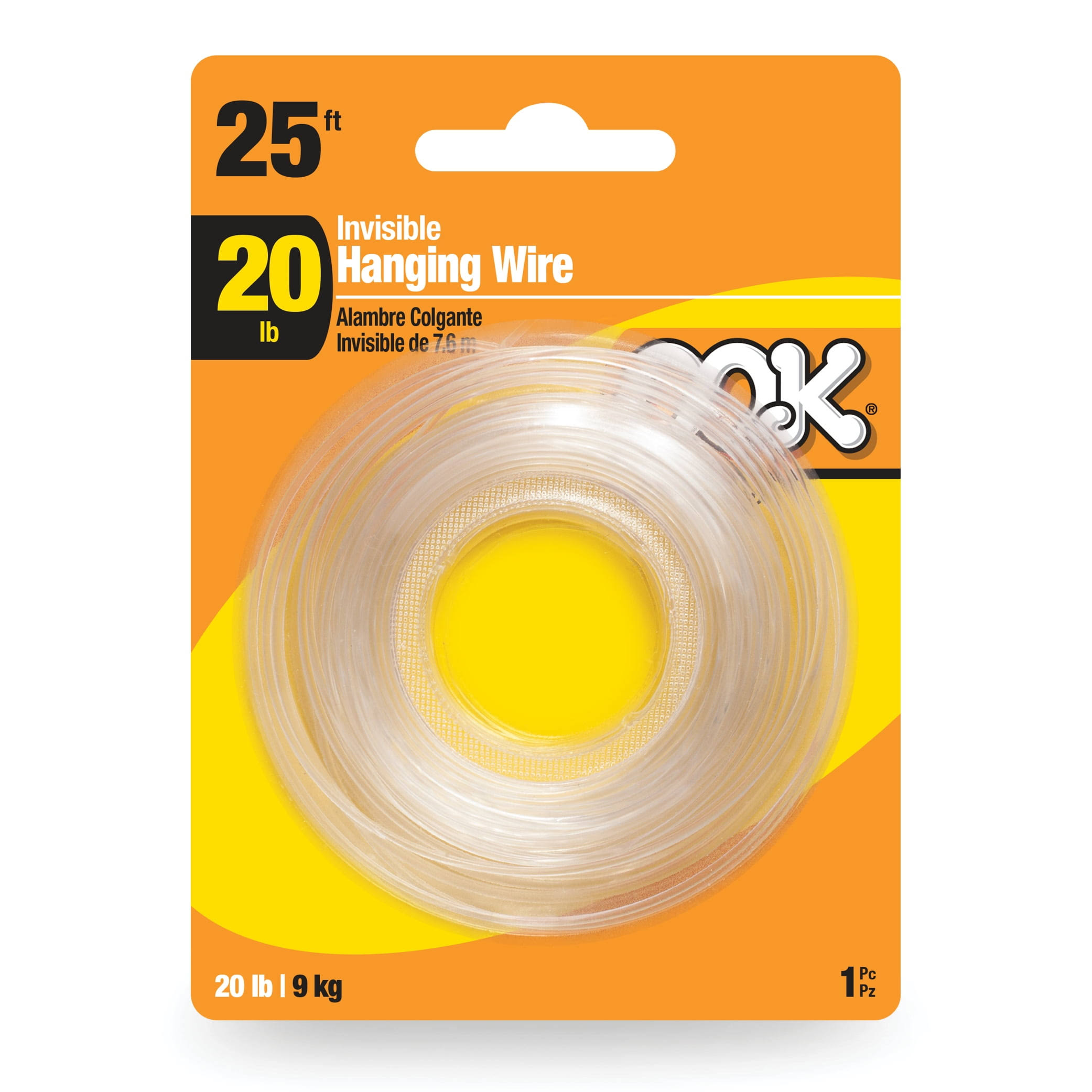 Ook Invisible Hanging Wire, 25ft, 20lb, 1 Piece, Size: 25'