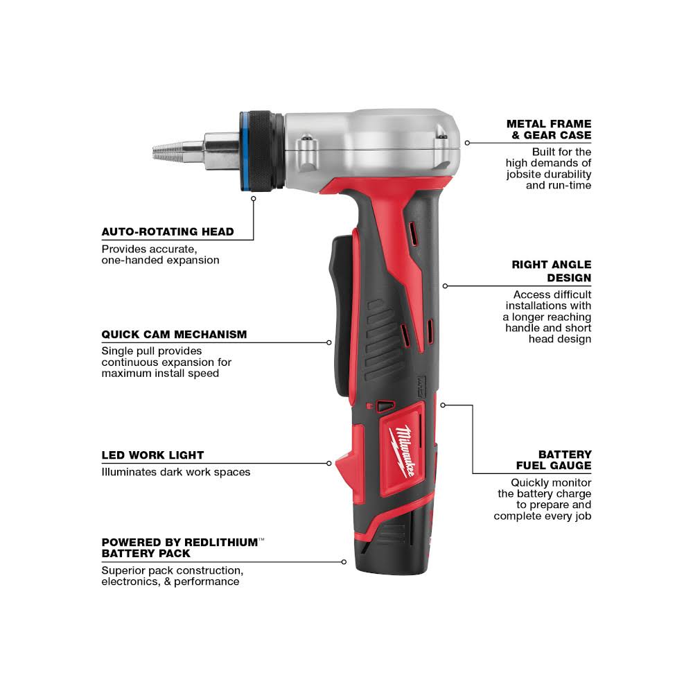 Milwaukee 2432-22- M12 ProPEX Expansion Tool Kit