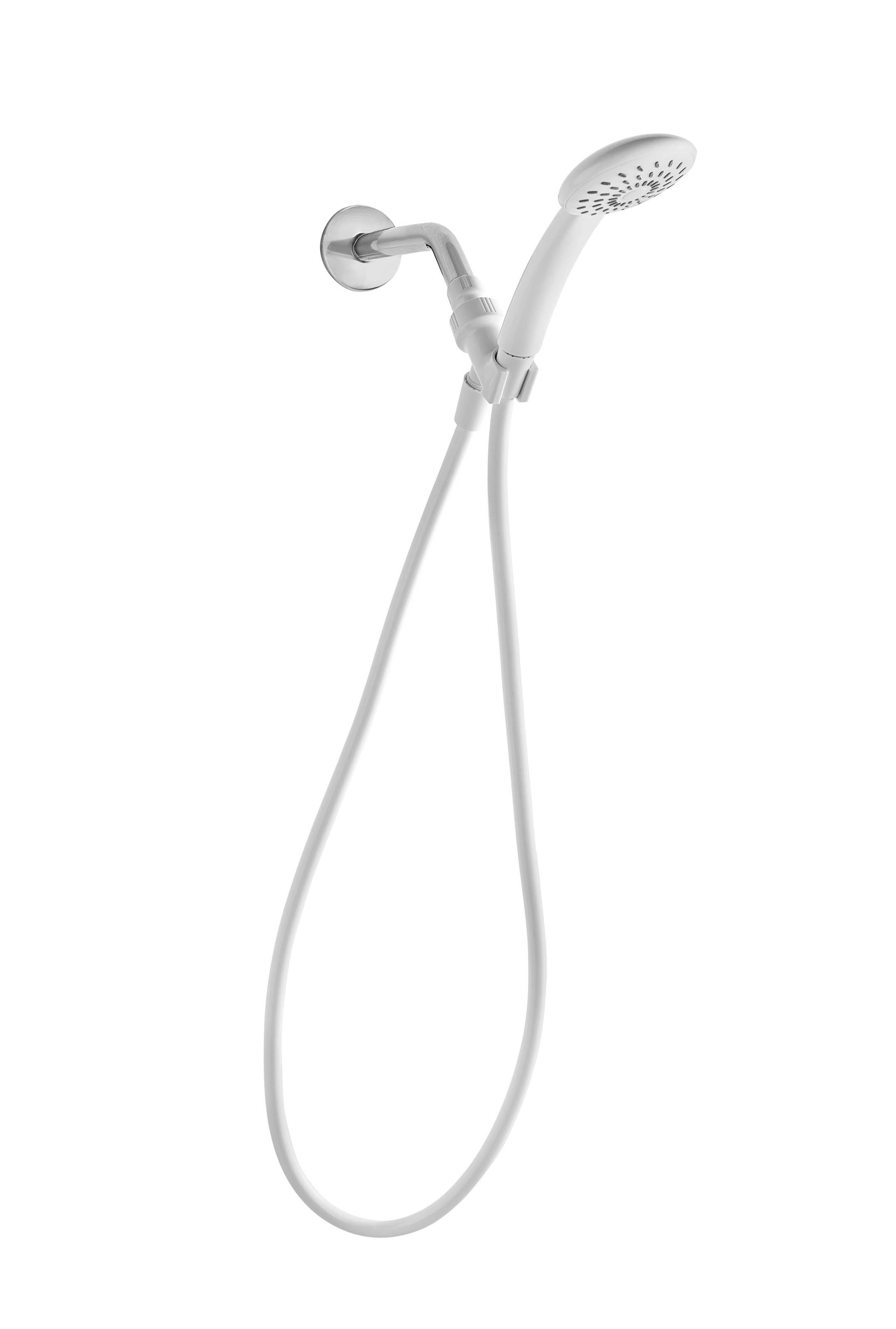 Mainstays White Handheld Showerhead w/Hose & Shower Mount