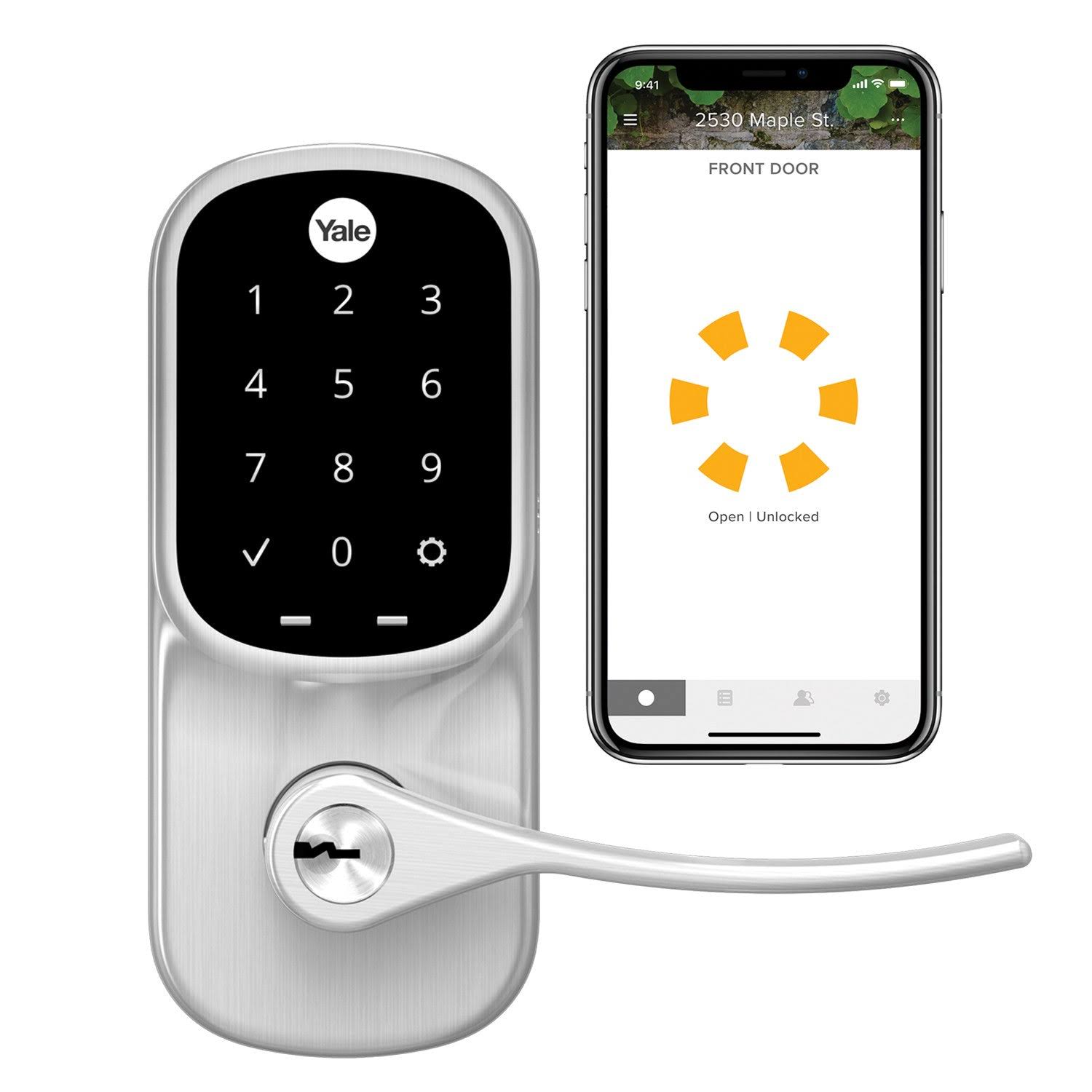 Yale Assure Lever Touchscreen with Wi-Fi- Keyed �C Entry �C Lever Lock Wi-Fi and Bluetooth Satin Nickel