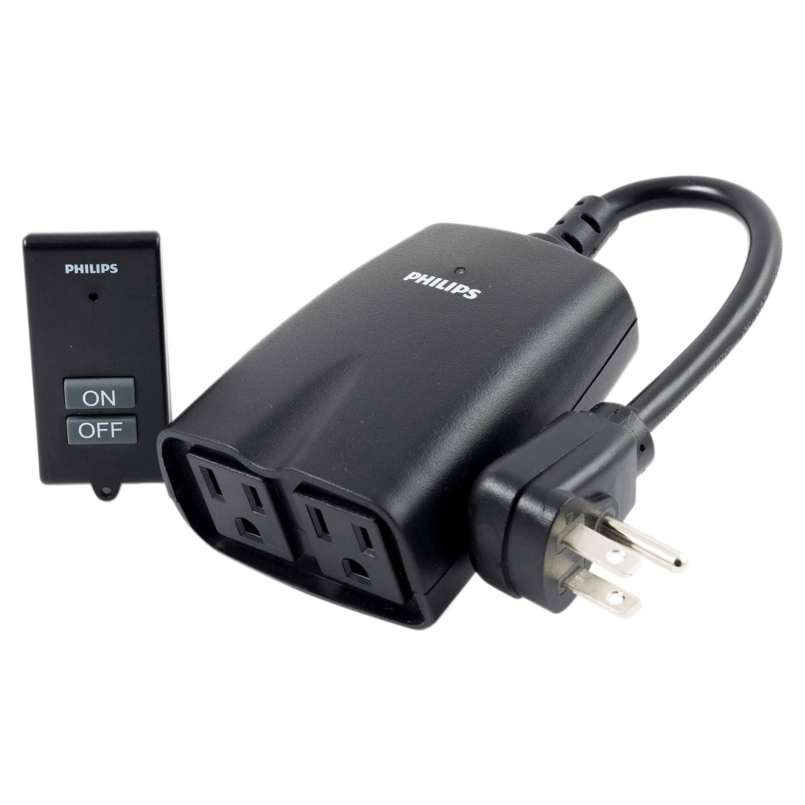 Philips Outdoor Lighting Control Plug-In with Wireless On/Off Remote 2 Outlets
