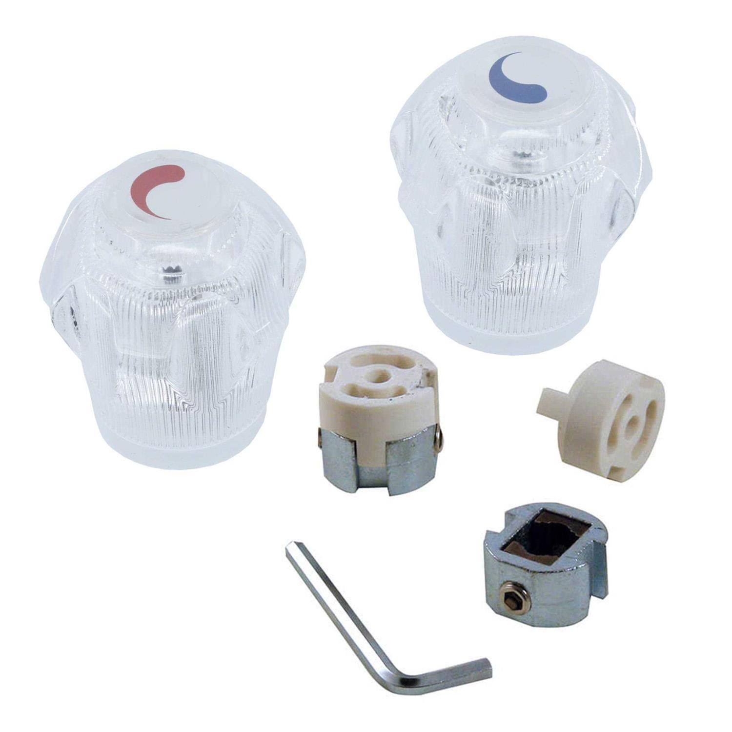 Mainstays 80010 Universal Kitchen & Bathroom Faucet Handles- Clear Acrylic- 1 Each