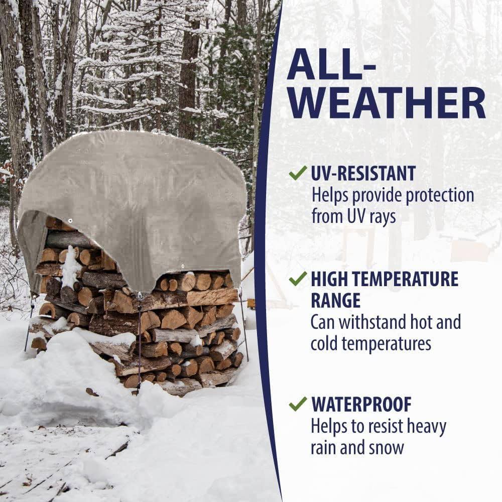 Rugged Rhino All Weather 100% Waterproof Heavy Duty Tarp, 5 Mil UV Temperature Resistant Tarps, High Durability Multipurpose Cover, for Home Outdoor