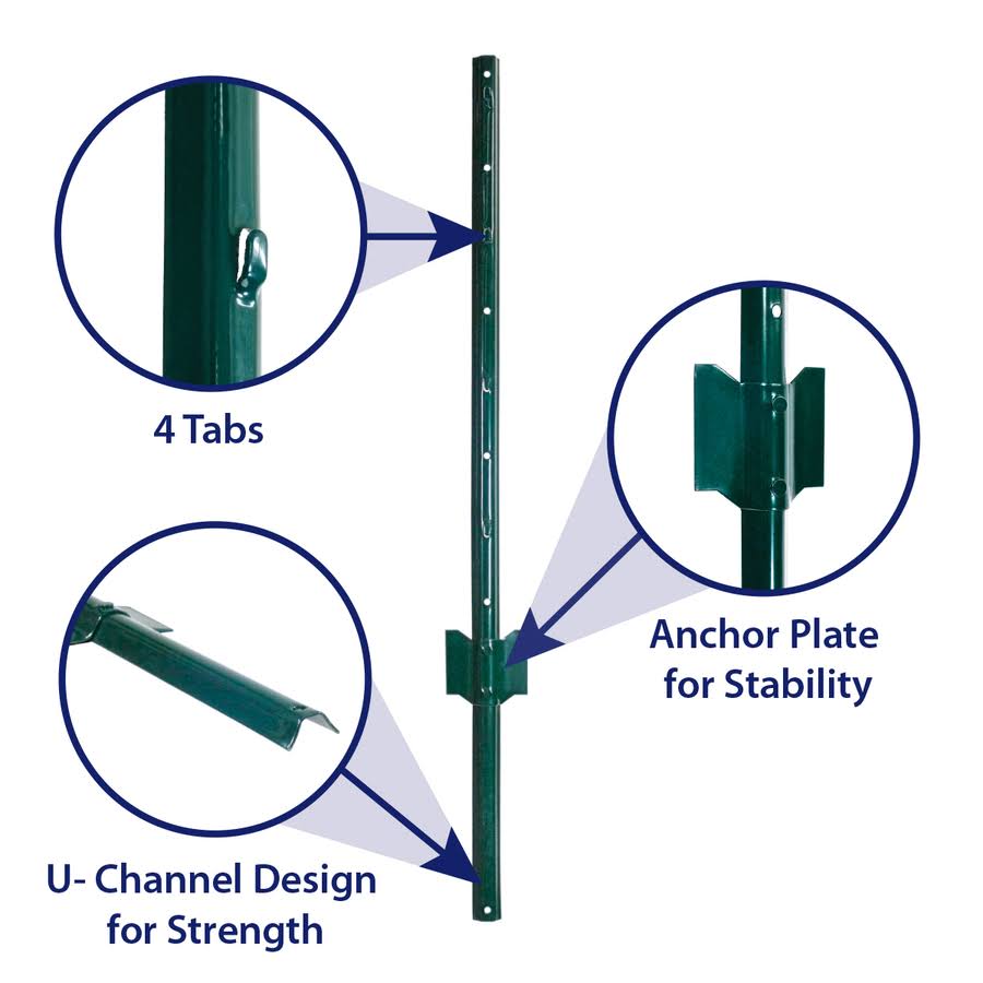 Garden Zone Light Duty Fence Post, 3 ft.