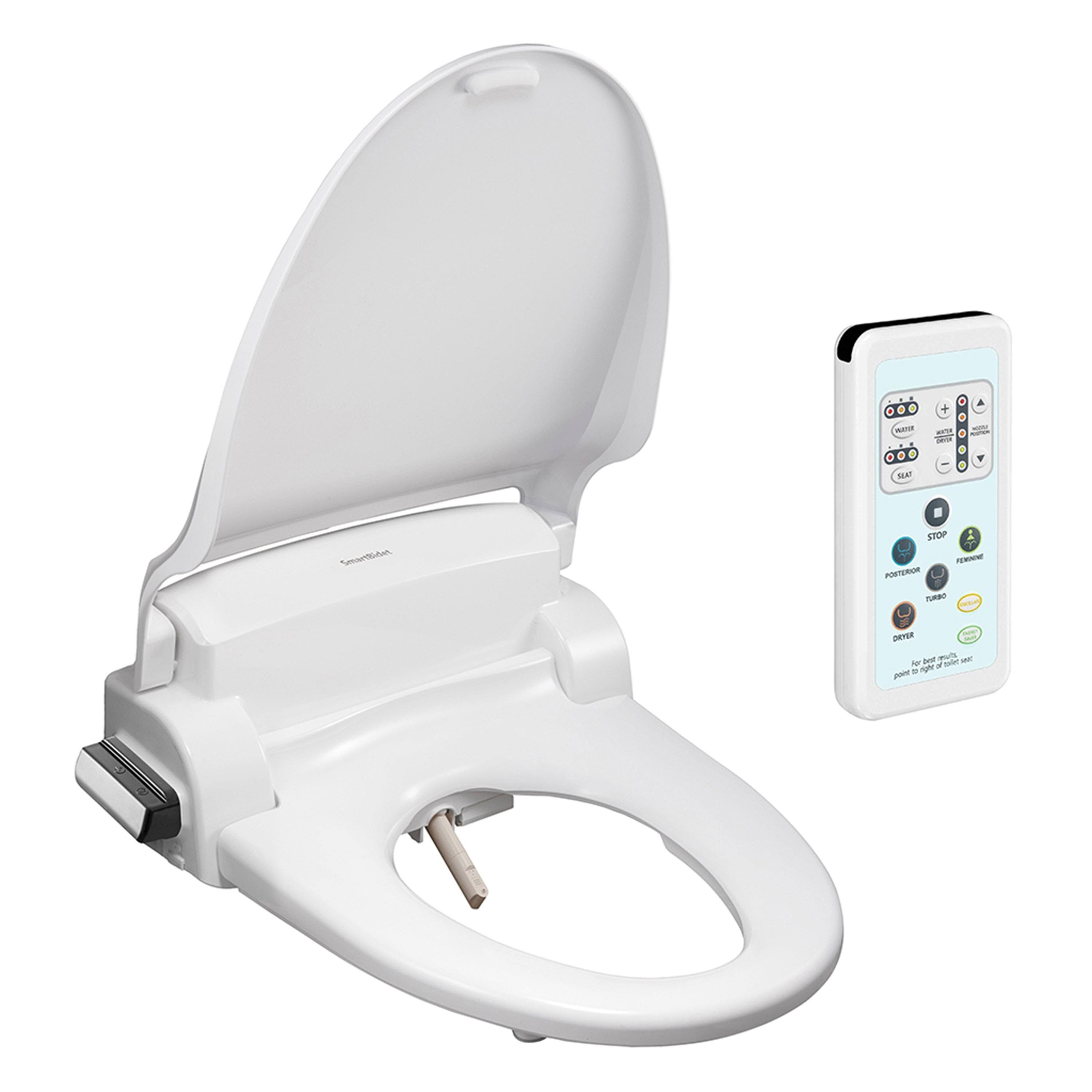 SmartBidet Electric Bidet Seat with Remote Control for Round Toilets White