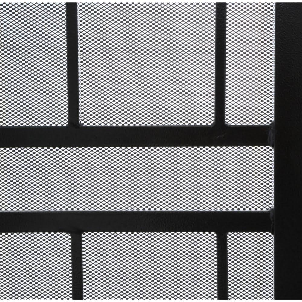 Unique Home Designs 36 in. x 80 in. Arcada Black Surface Mount Outswing Steel Security Door with Expanded Metal Screen IDR06400362060