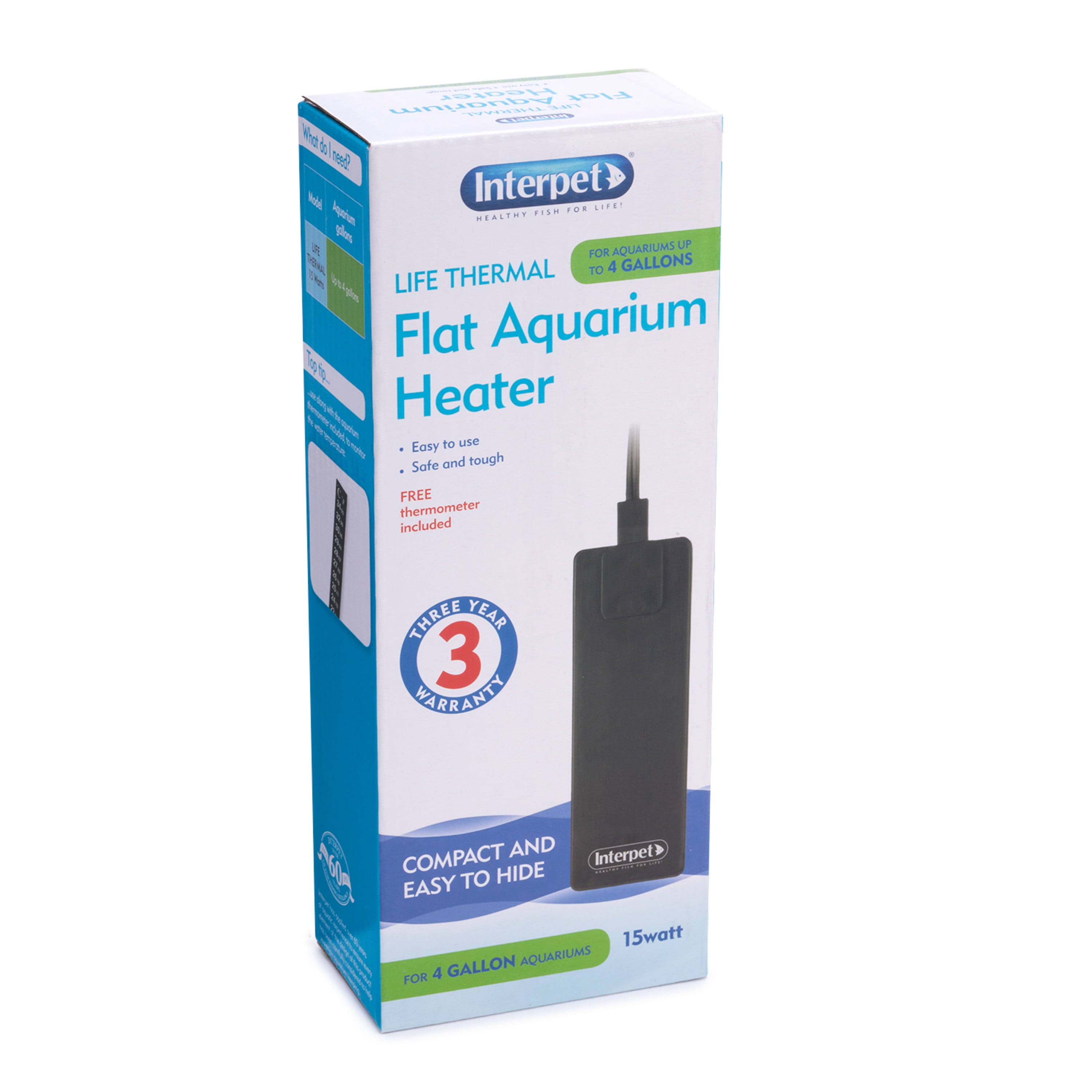 Interpet Life Thermal Flat Aquarium Heater, 4 gal.