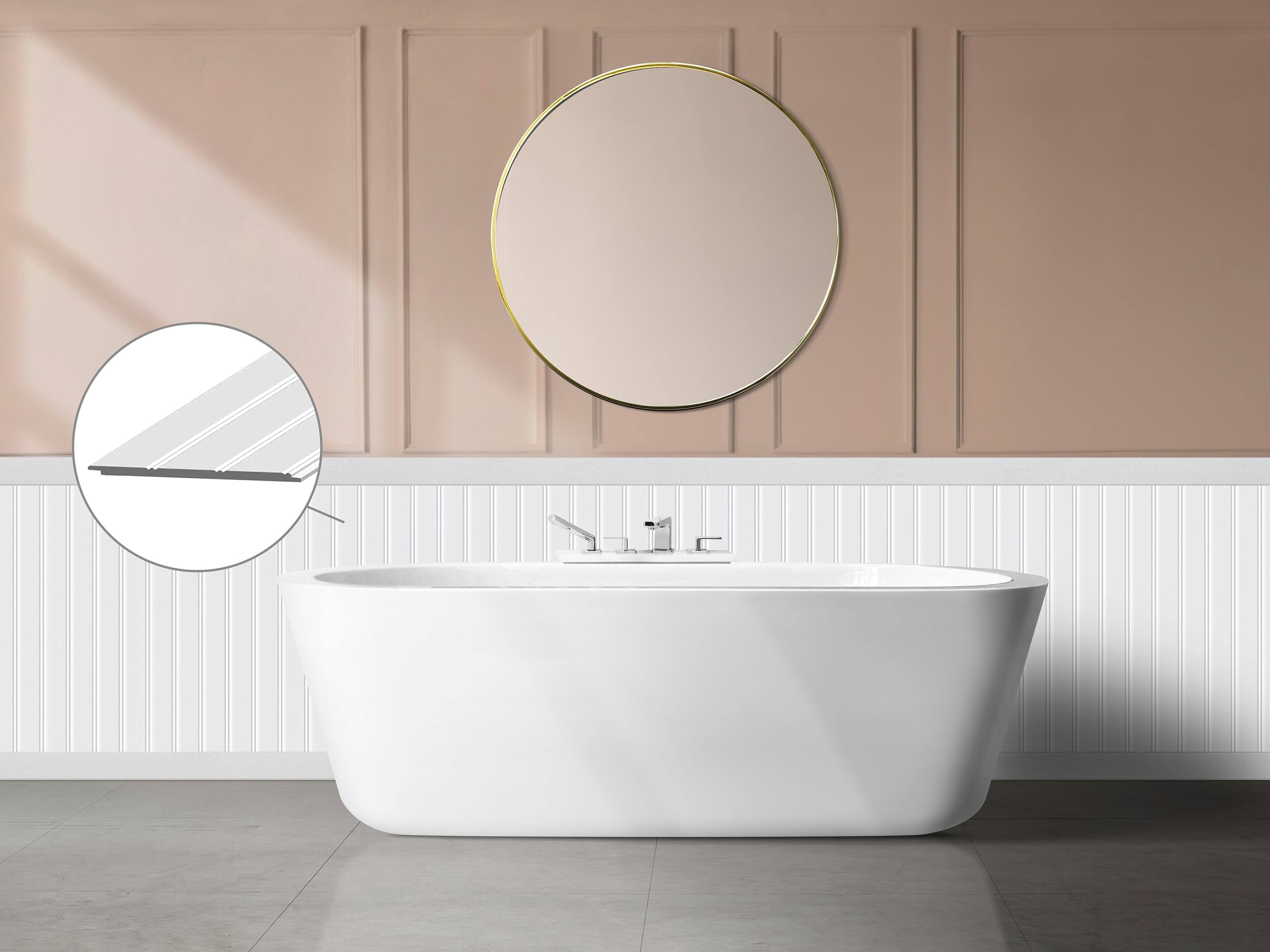 Shiplap Wall Plank Reversible Wall Kit- White- 10.6 Sq ft 2212