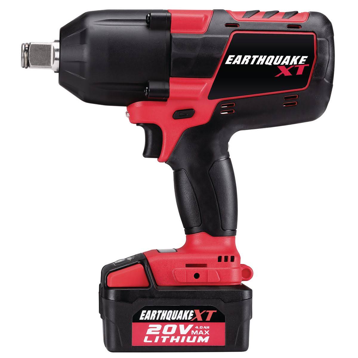 Earthquake XT 20V Cordless 3/4 in. Xtreme Torque Impact Wrench Kit with 4.0 Ah Battery, Fast Charger and Case