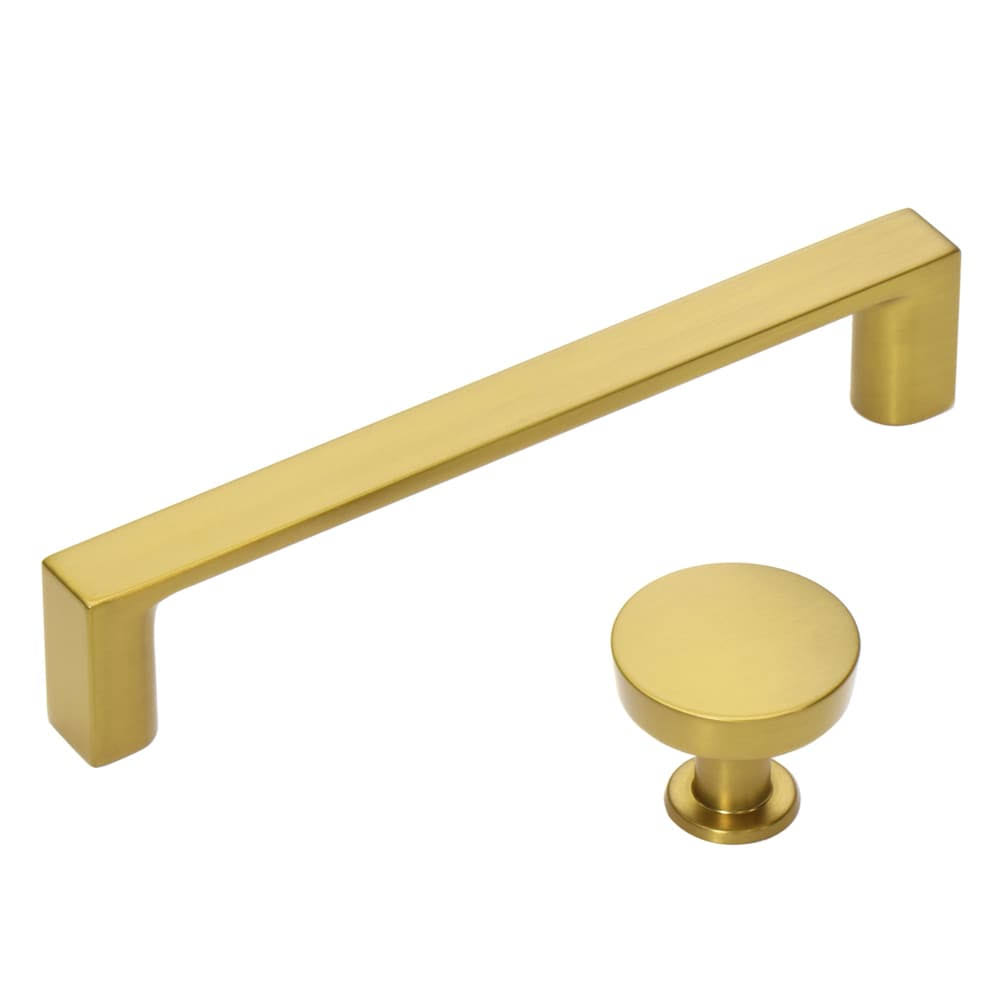 Origin 21 Vero 1-1/4-in Brushed Gold Round Transitional Cabinet Knob | CAB-000-326-BG