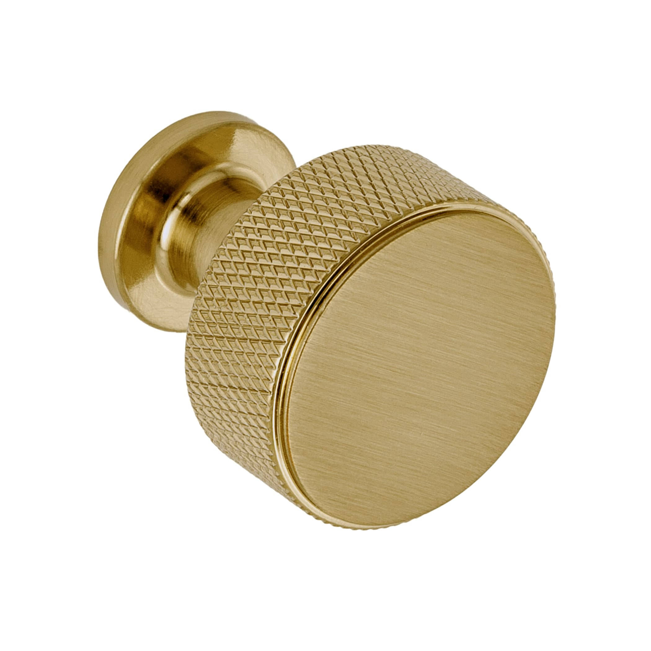 Sumner Street Home Hardware Kent Knurled 1-1/8 in. Satin Brass Cabinet Knob RL063309