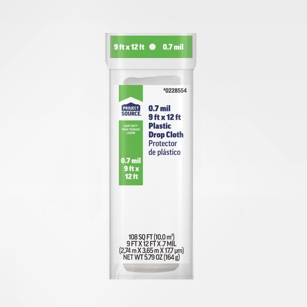 Project Source 9' x 12' x 0.7 Mil Plastic Drop Cloth- Each