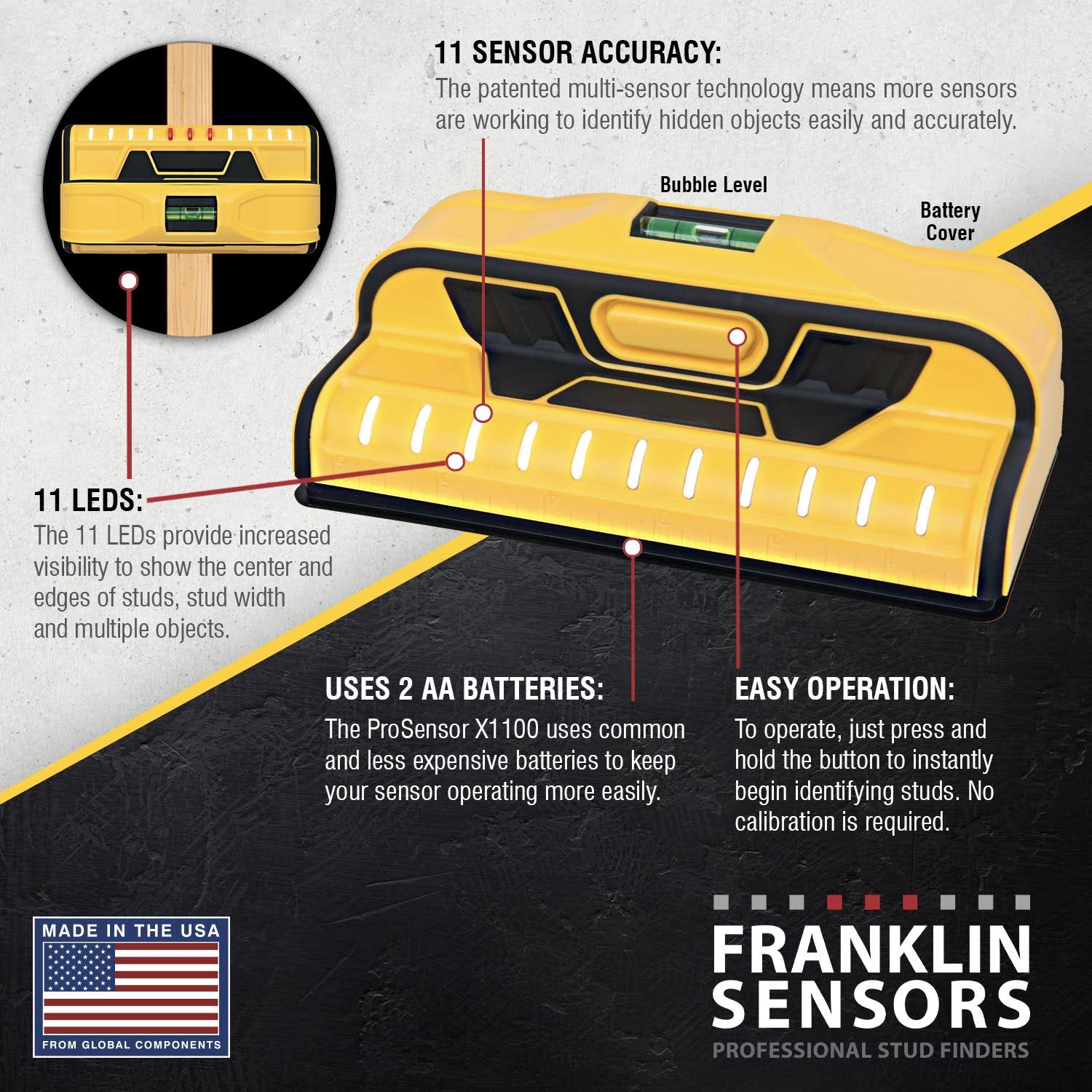 Franklin Sensors ProSensor X1100 in Yellow | FSX110002