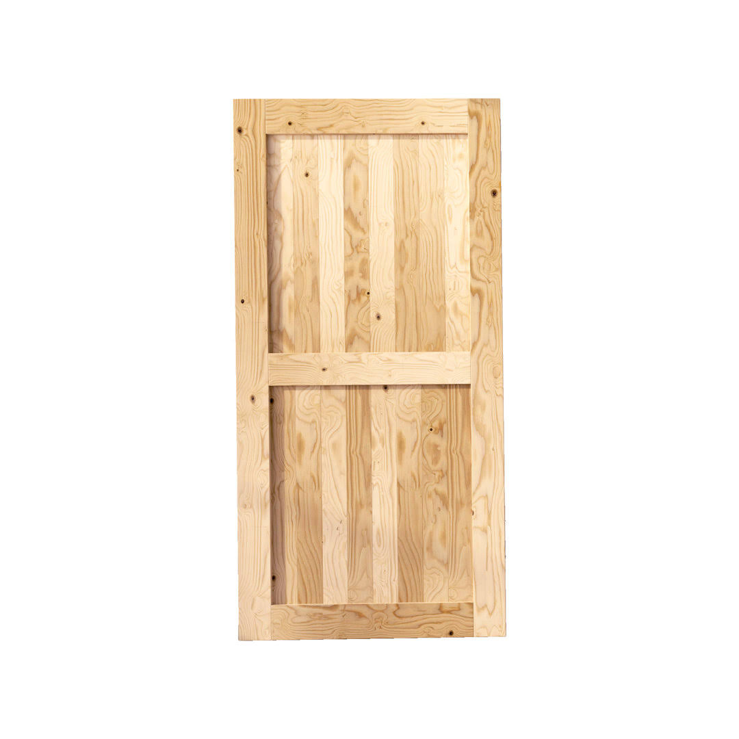Paneled Wood Unfinished Barn Door Without Installation Hardware Kit Homacer Size: 84