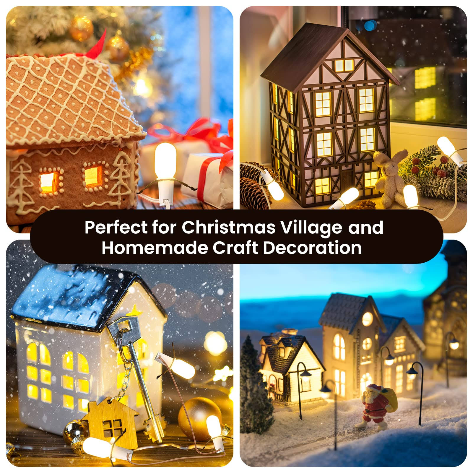 Rumsheme Remote Control Lighting System, 5ft Accessory Cord with 2LED C7 Warm White Bulbs, Built-in 4 Lighting Modes and Timer, Perfect for