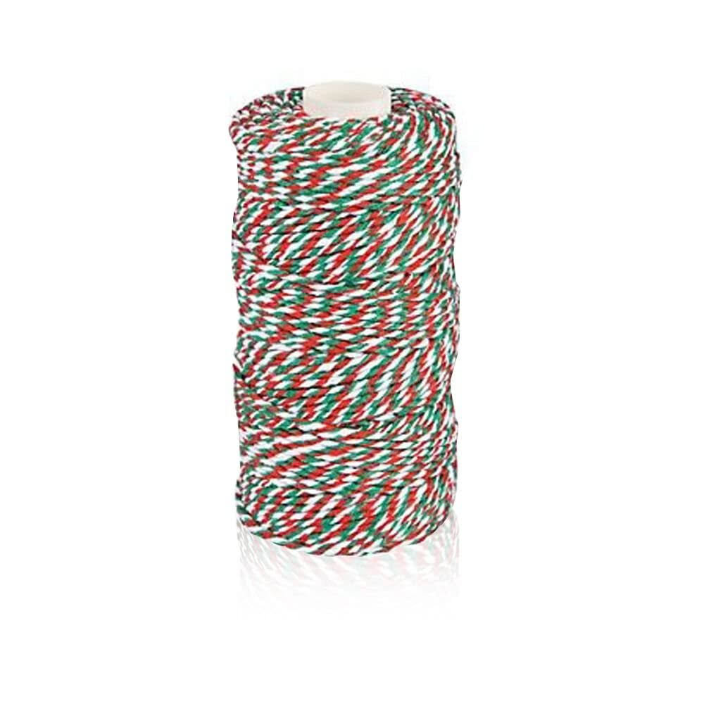KINGLAKE Cotton Twine StringChristmas Gift Wrapping TwineCotton Bakers Twine Arts Crafts Twine328 Feet Red Green and White String Durable Packing Holiday Twine