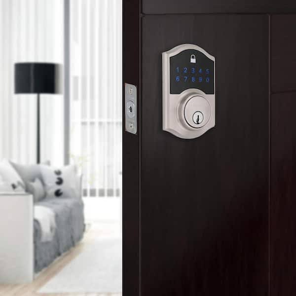 Defiant Castle Satin Nickel Compact Touch Electronic Single Cylinder Deadbolt