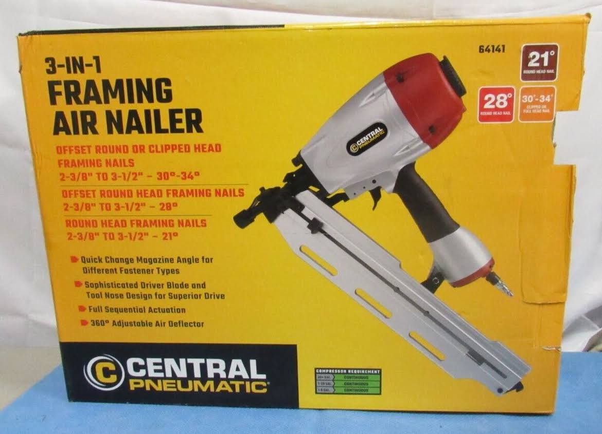 Central Pneumatic 3-in-1 Framing Air Nailer