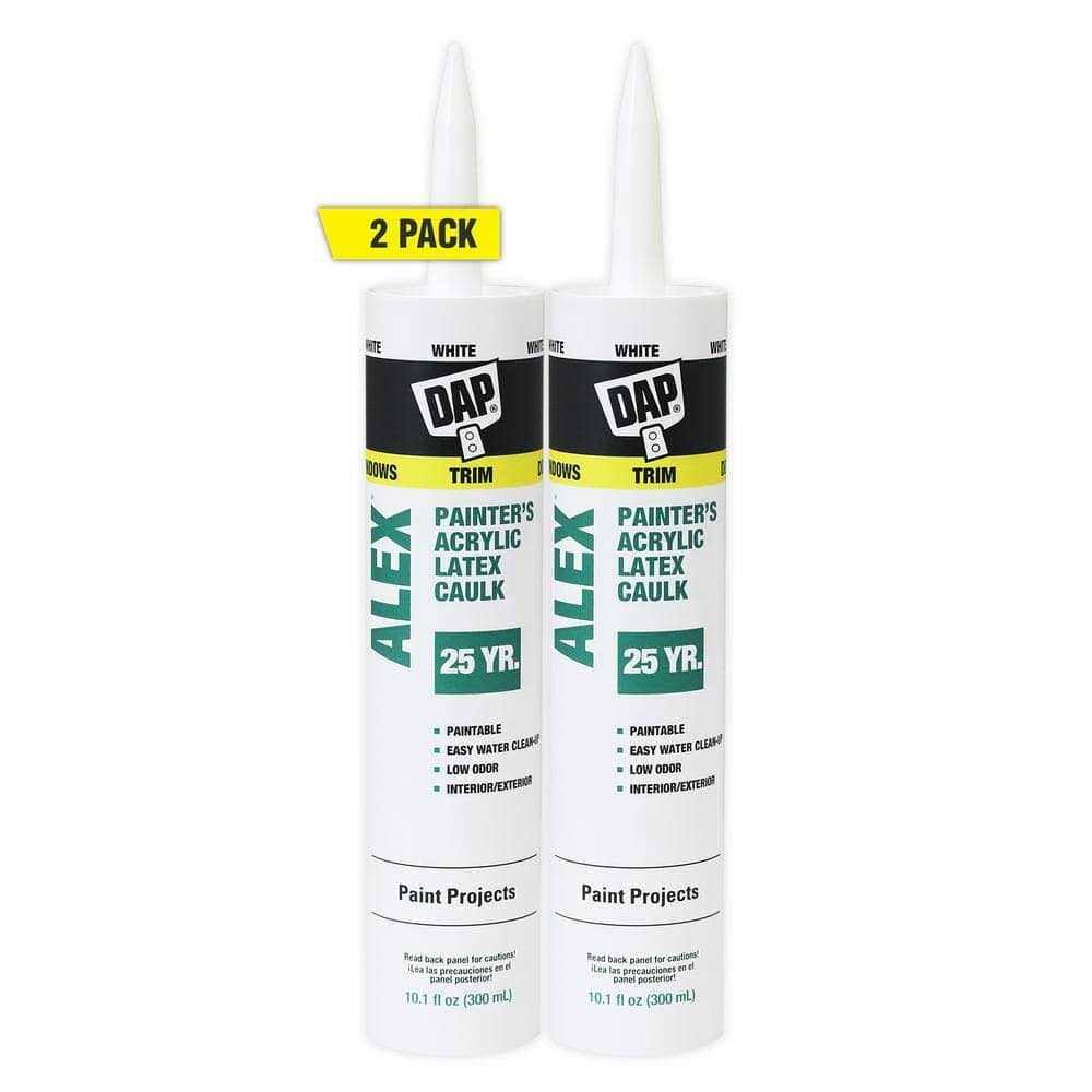 Dap Alex Painter's 10.1 oz. White All-Purpose Acrylic Latex Caulk (2-Pack)