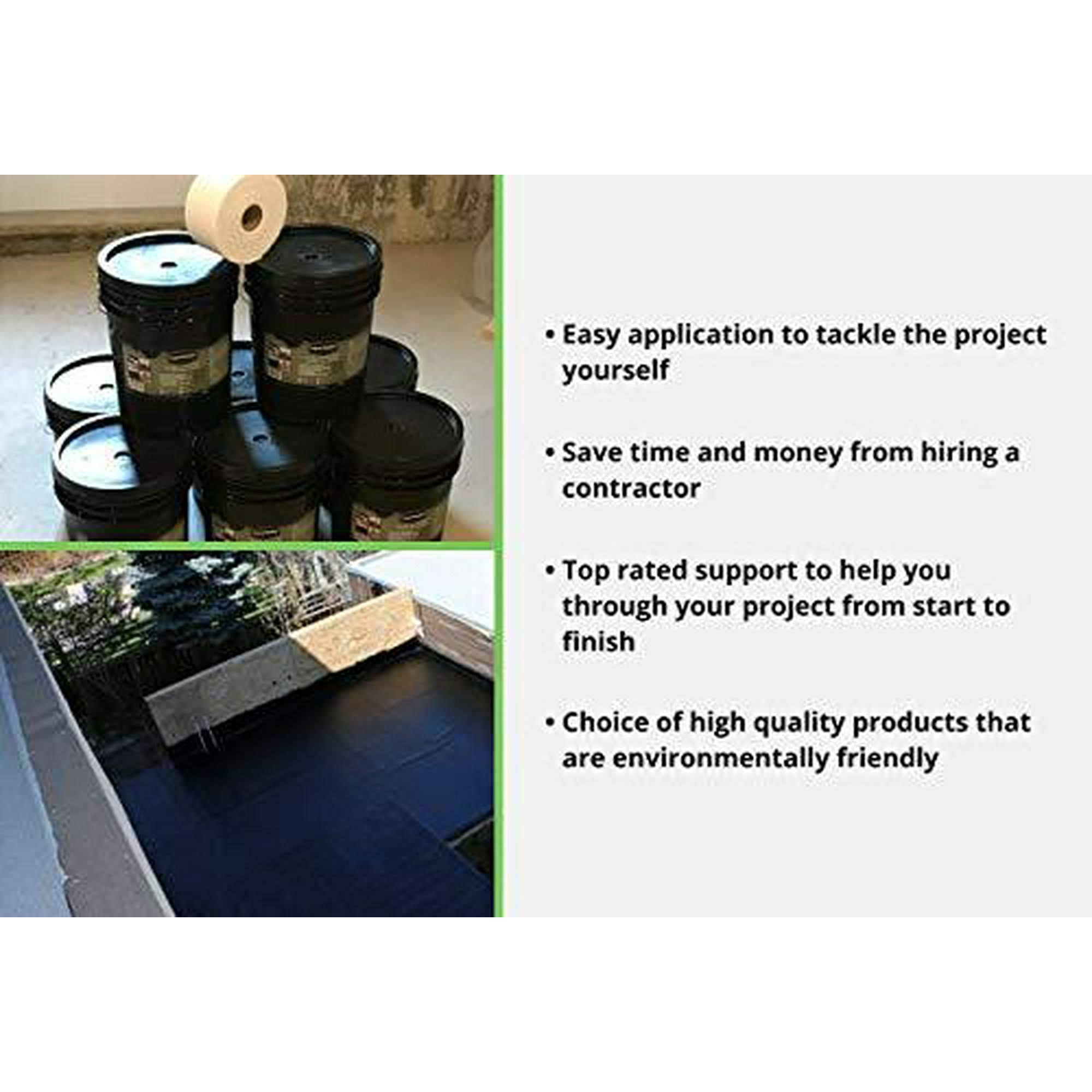 Liquid Rubber Foundation Sealant/Basement Coating- Indoor & Outdoor Use,Black