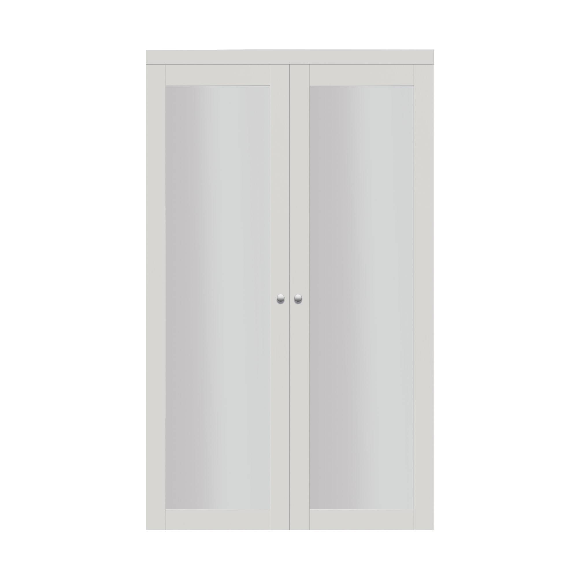 Renin 36 in x 80.25 in. Off White 1-Lite Tempered Frosted Glass MDF Interior French Door
