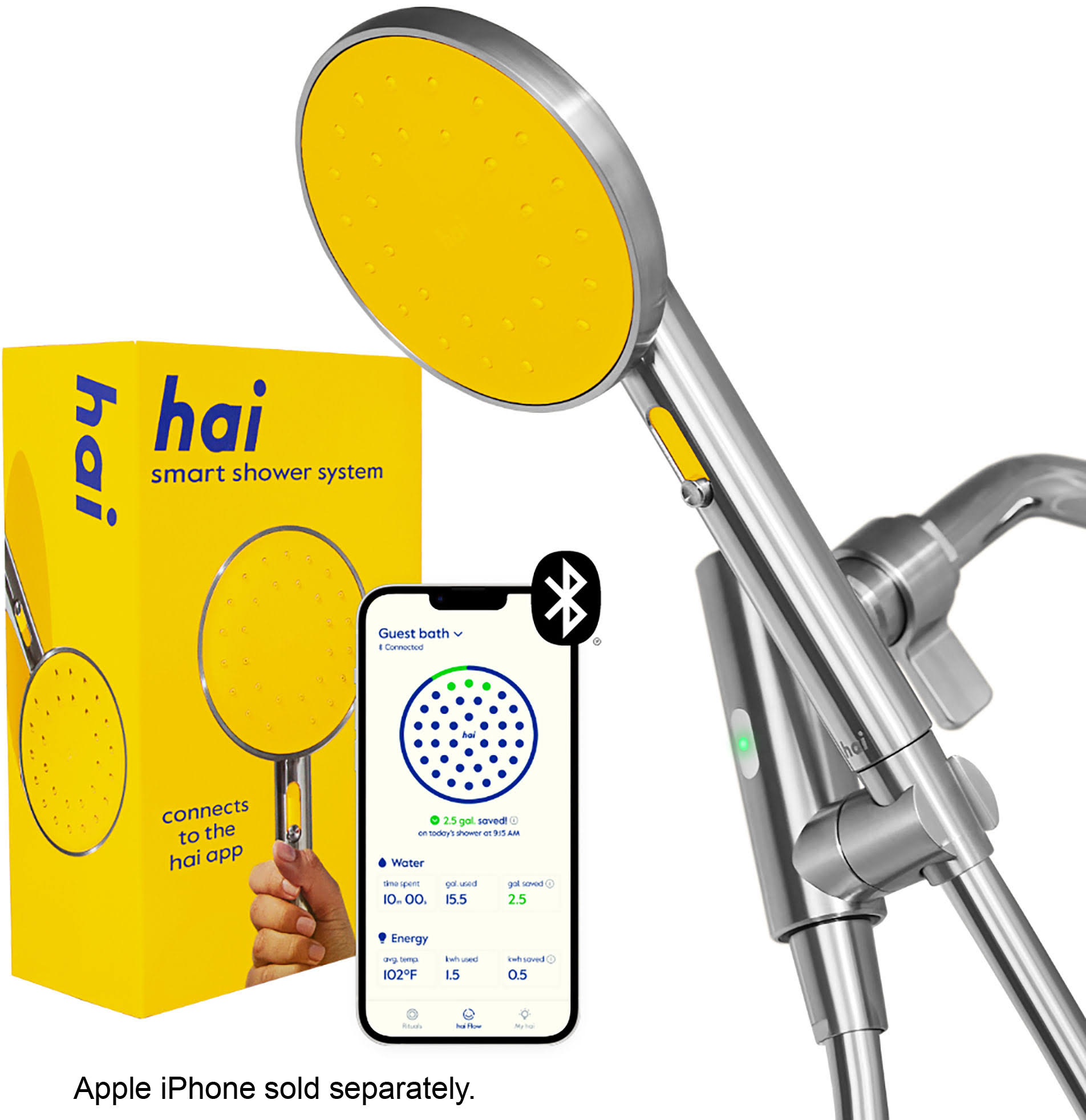 Hai- Smart 1.8 GPM Handheld Showerhead- Citron HSBTLO5