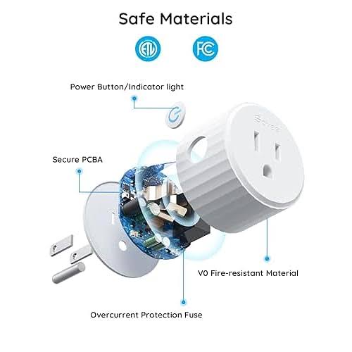 Govee Smart Plug, WiFi Plugs Work with Alexa & Google Assistant, Smart Outlet with Timer & Group Controller, WiFi Outlet for Home, No Hub Required,