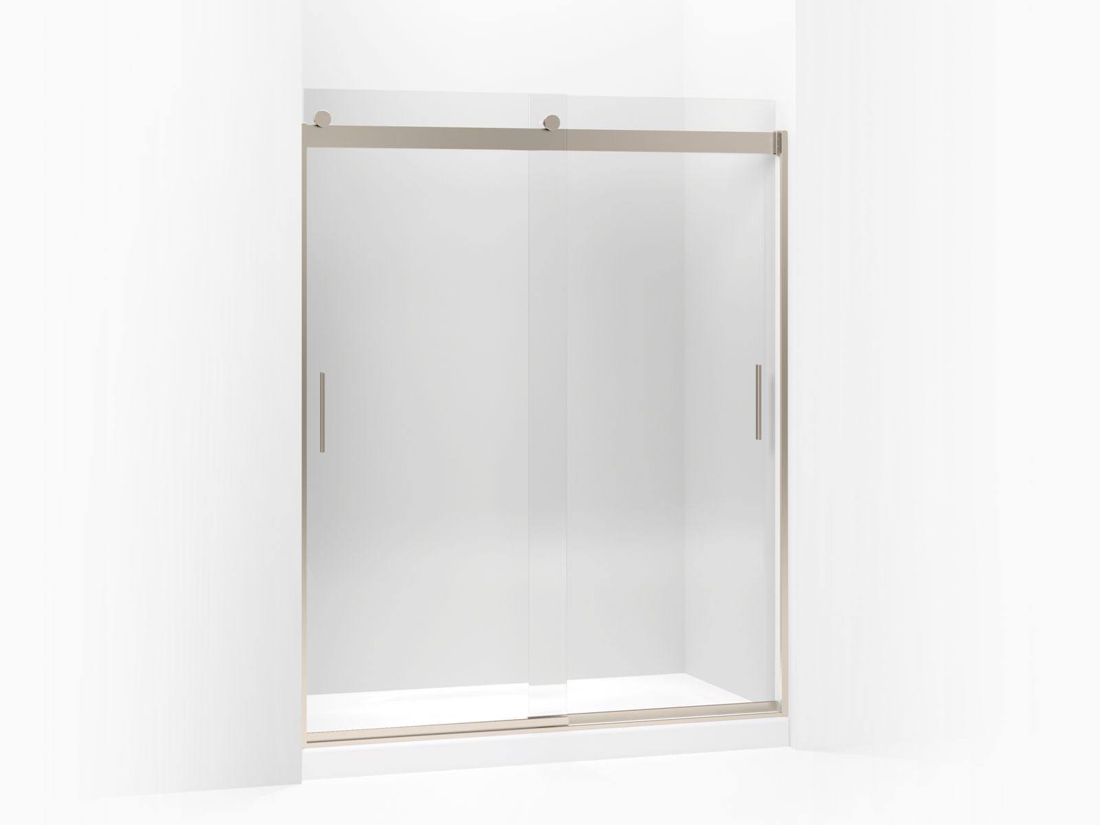 KOHLER K-706009-L-ABV Levity Sliding Shower Door with Crystal Clear Glass, Anodized Brushed Bronze