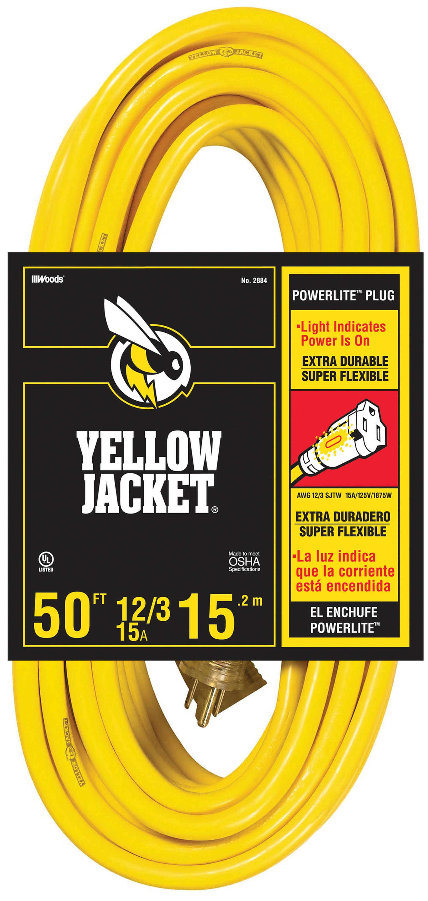 Yellow Jacket Power Cord, 50ft