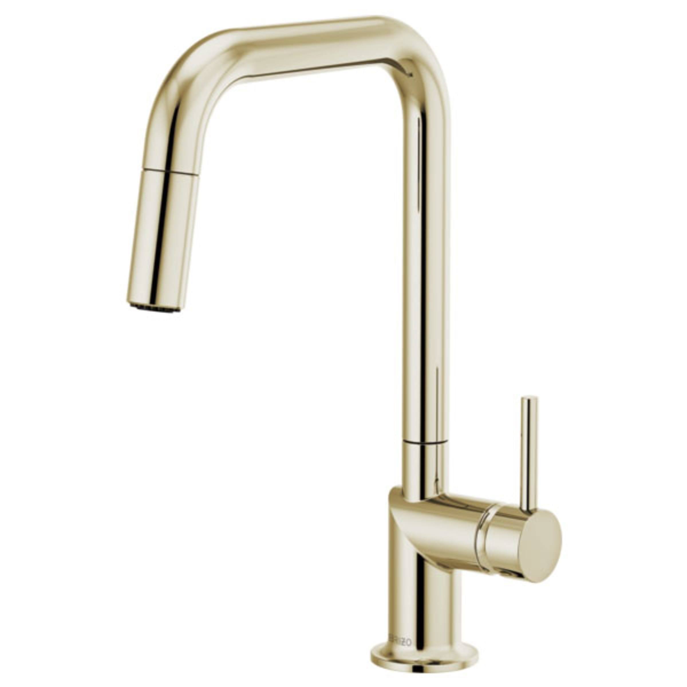 Brizo 63065LF-PNLHP Odin Pull-Down Faucet with Square Spout- Less Handle- Polished Nickel