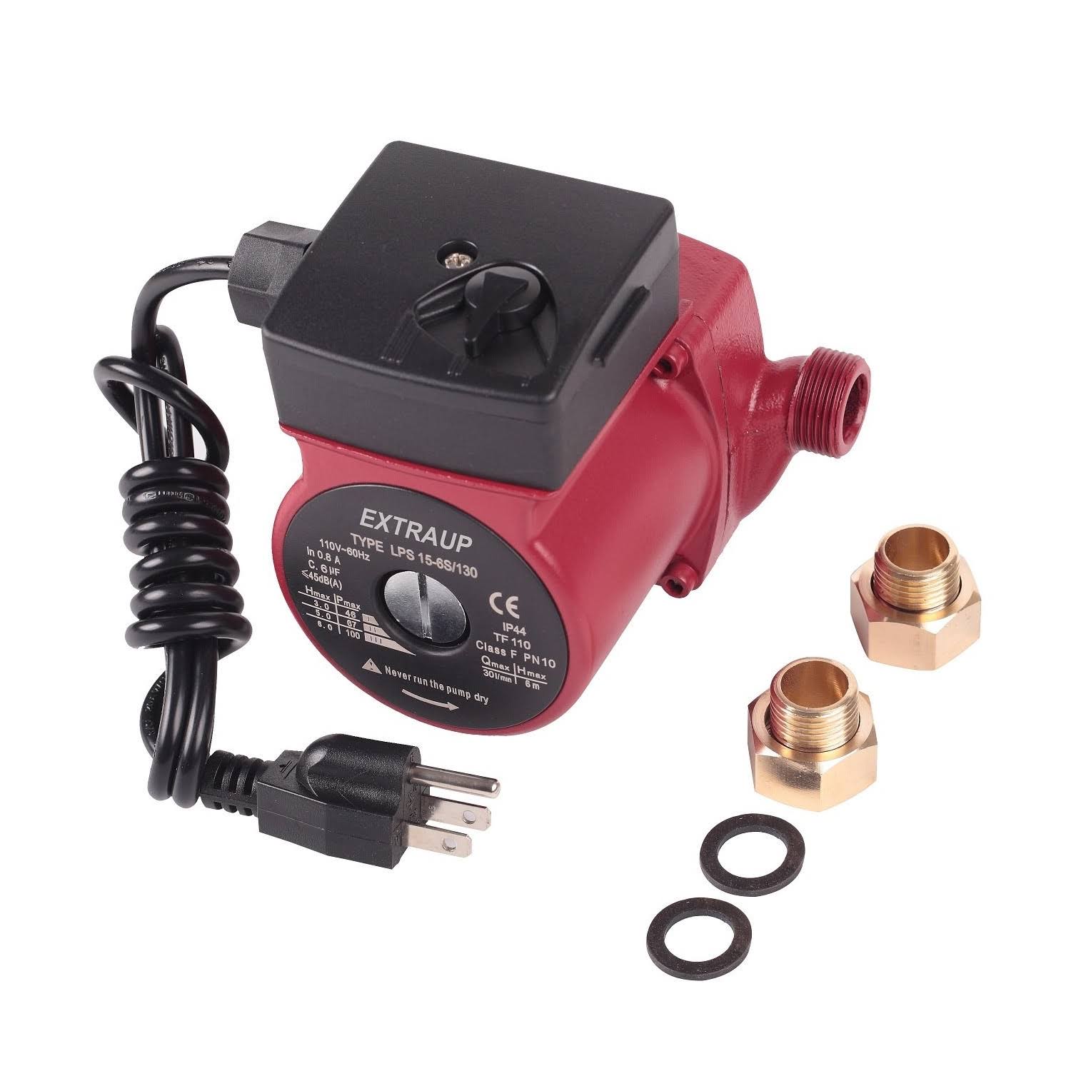 EXTRAUP 3/4 NPT 110V Hot Water 3-Speed Cast Iron Circulation Pump Circulator Pump