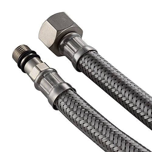 Homevacious 32-Inch Long Bathroom Kitchen Faucet Connector Braided Supply Hose 3/8-Inch Female Compression Stainless Steel Threa