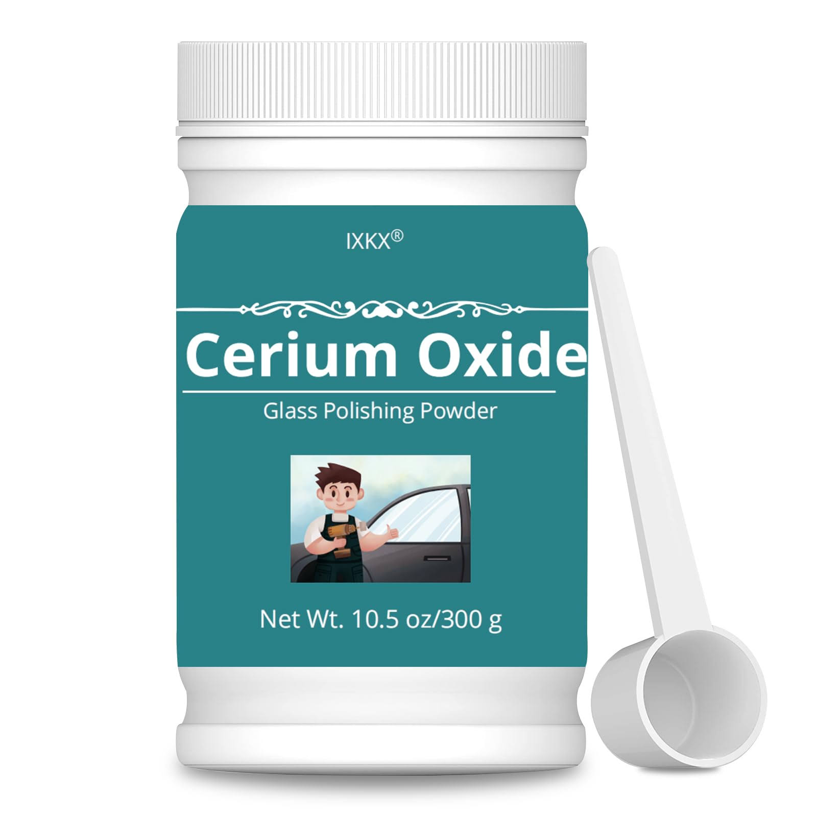 Abtoff 10.5oz Cerium Oxide Glass Scratch Remover, Professional Glass Polishing Compound for Windshield, Glass, Tero >99%, 3.5 Microns