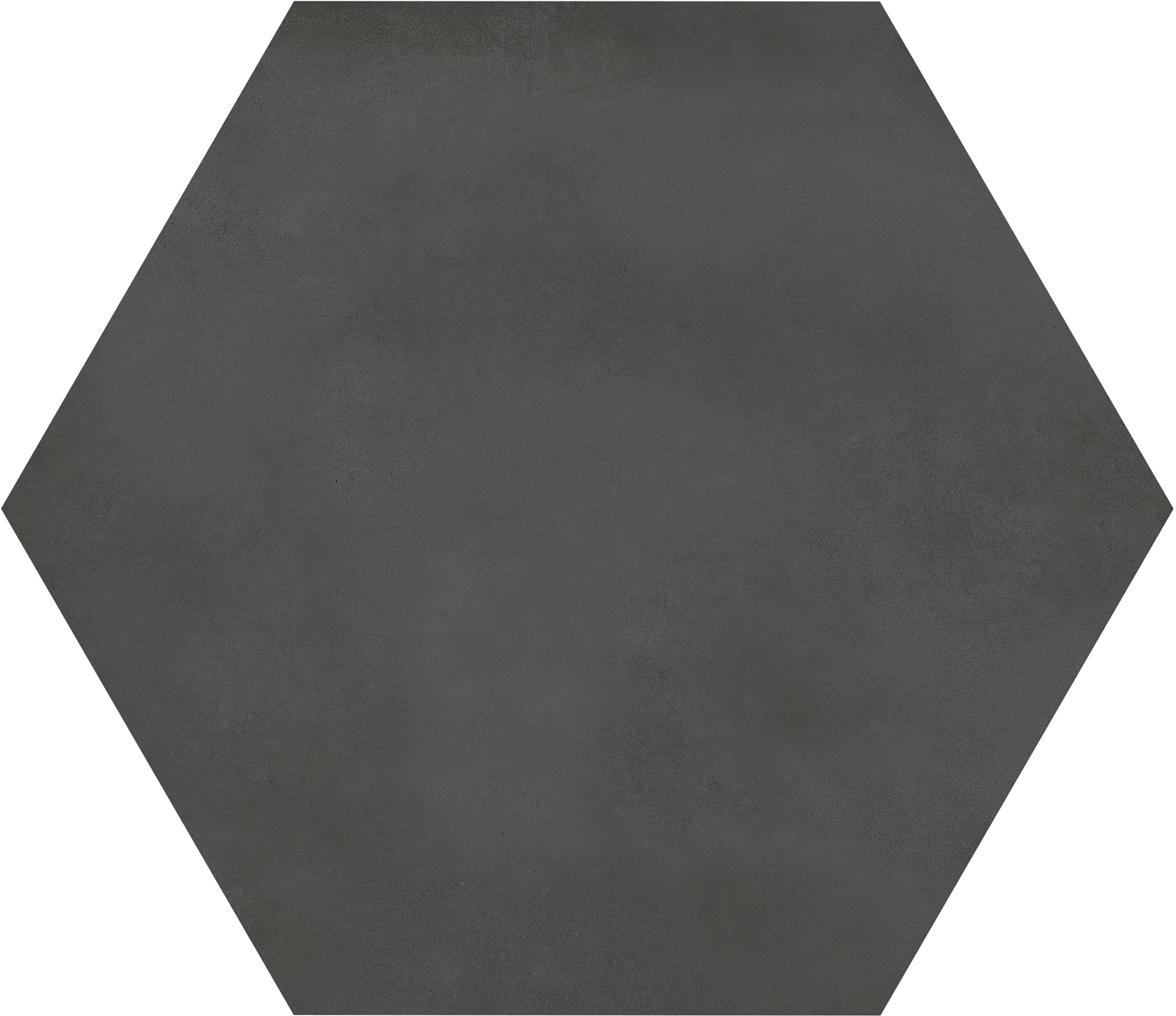 Satori Nouveau Nero Hexagon 7-in x 8-in Matte Porcelain Encaustic Floor and Wall Tile (0.28-sq. ft/ Piece)