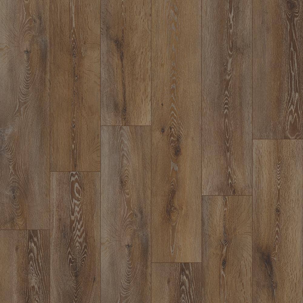 TrafficMaster Cowley Creek Oak 8 mm T x 47.6 in. W Water Resistant Laminate Wood Flooring (21.3 sqft/case)