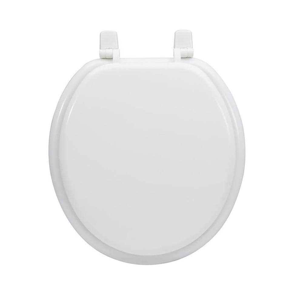 Project Source Wood White Round Toilet Seat