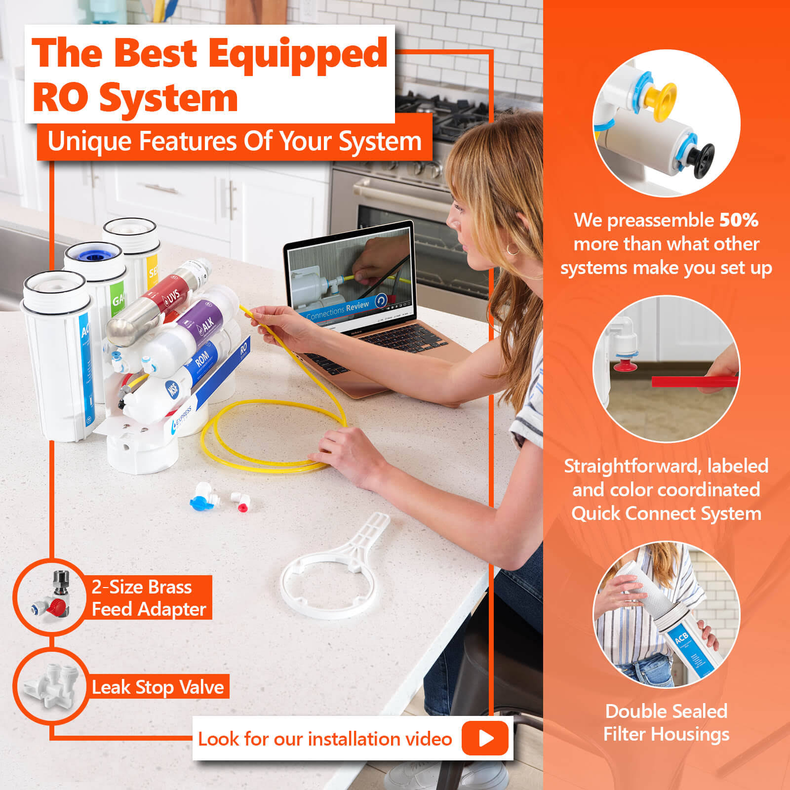 Express Water UV Reverse Osmosis Water Filtration System- 11 Stage UV