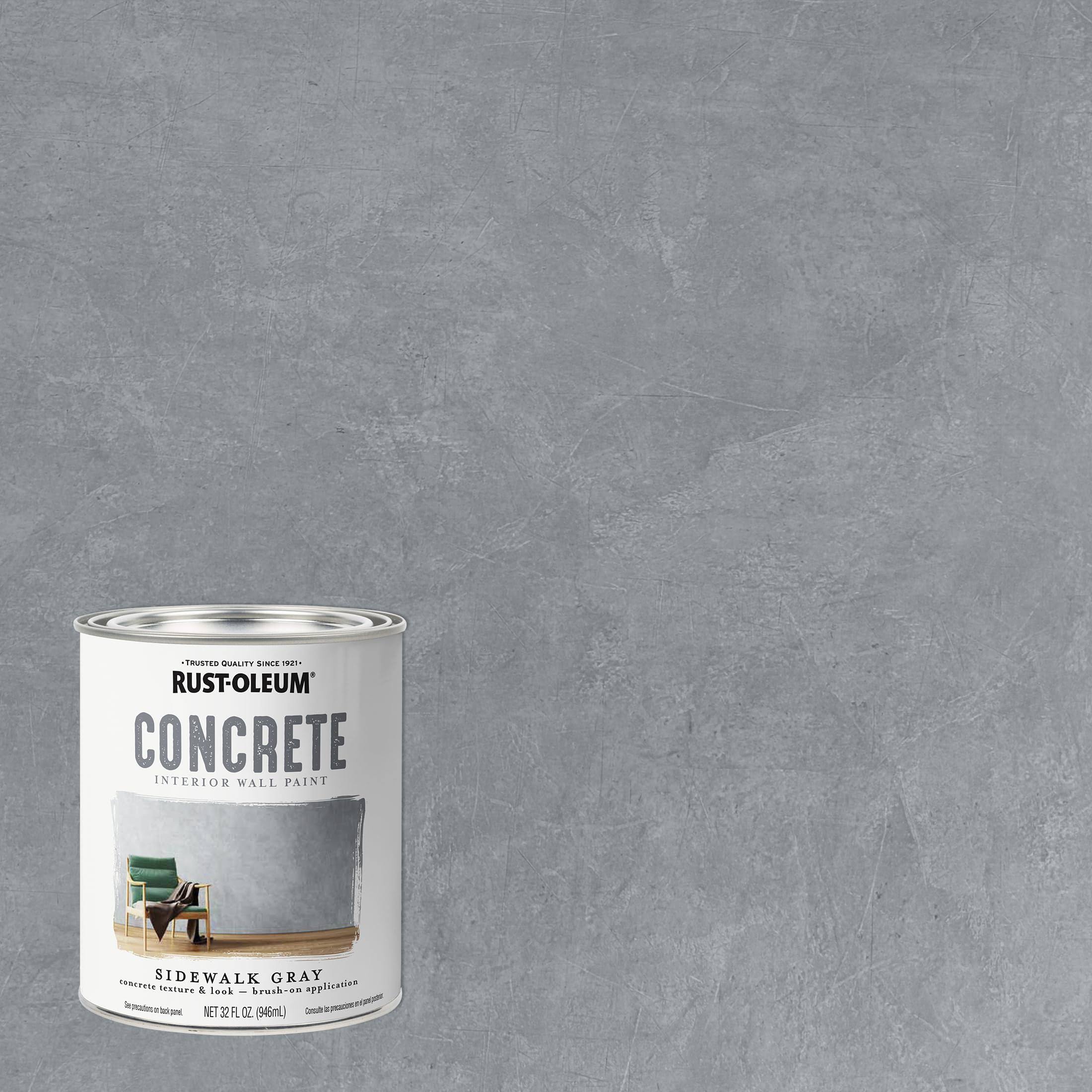 Rust-Oleum 379908 Specialty Concrete Wall Sidewalk Gray Quart