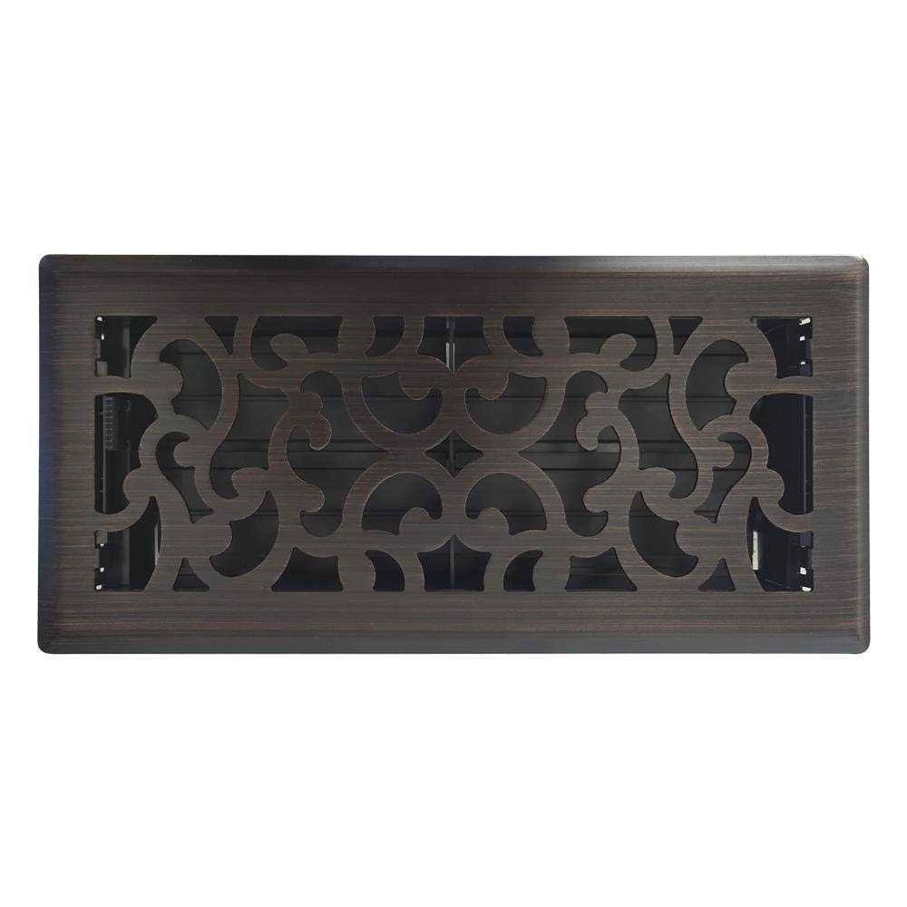Allen + Roth 4 in. x 10 in. Savannah Floor Register Oil-Rubbed Bronze