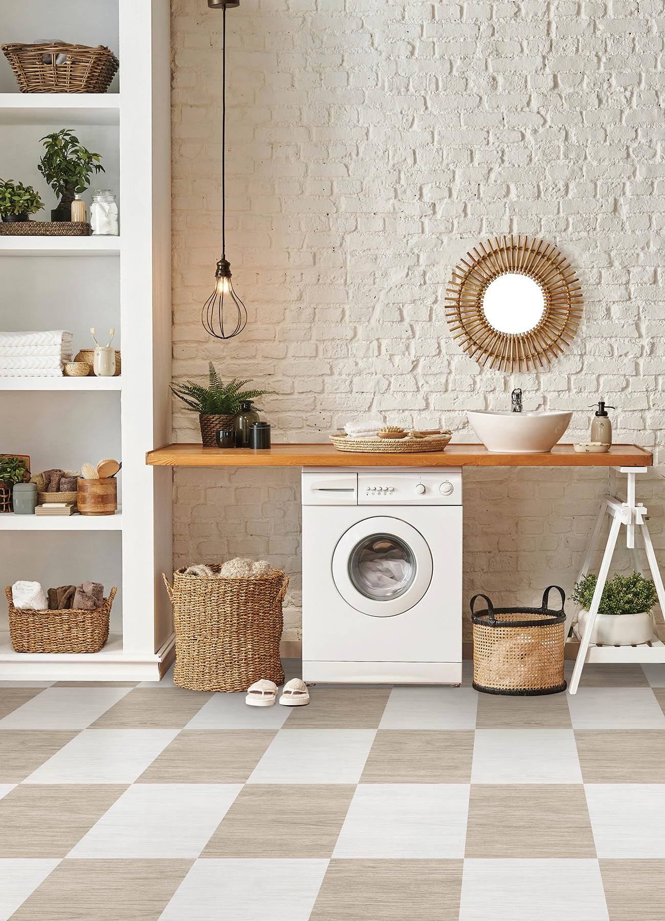 FloorPops 12-in by 12-in Kingsley Natural Peel and Stick Floor tiles, FP5060