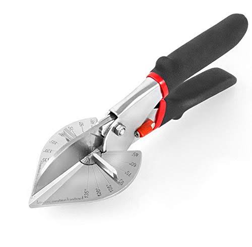 Multi Angle Miter Shear Cutter Hand Tools,45-135 Degree Adjustable Angle Scissors Trim Shears Tools for Vinyl Wood Molding Trim