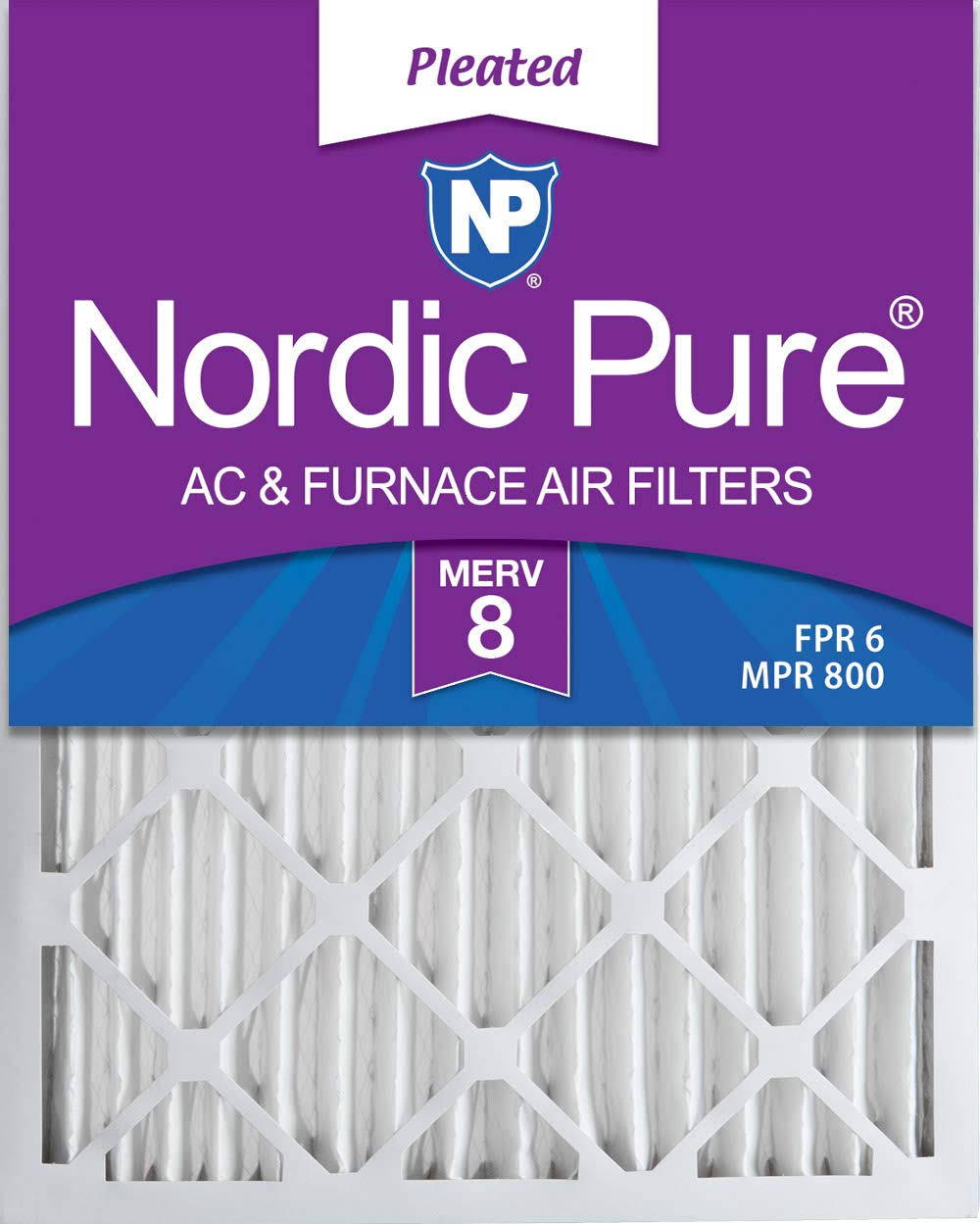 Nordic Pure 14x20x2 Pleated MERV 8 Air Filters 3 Pack