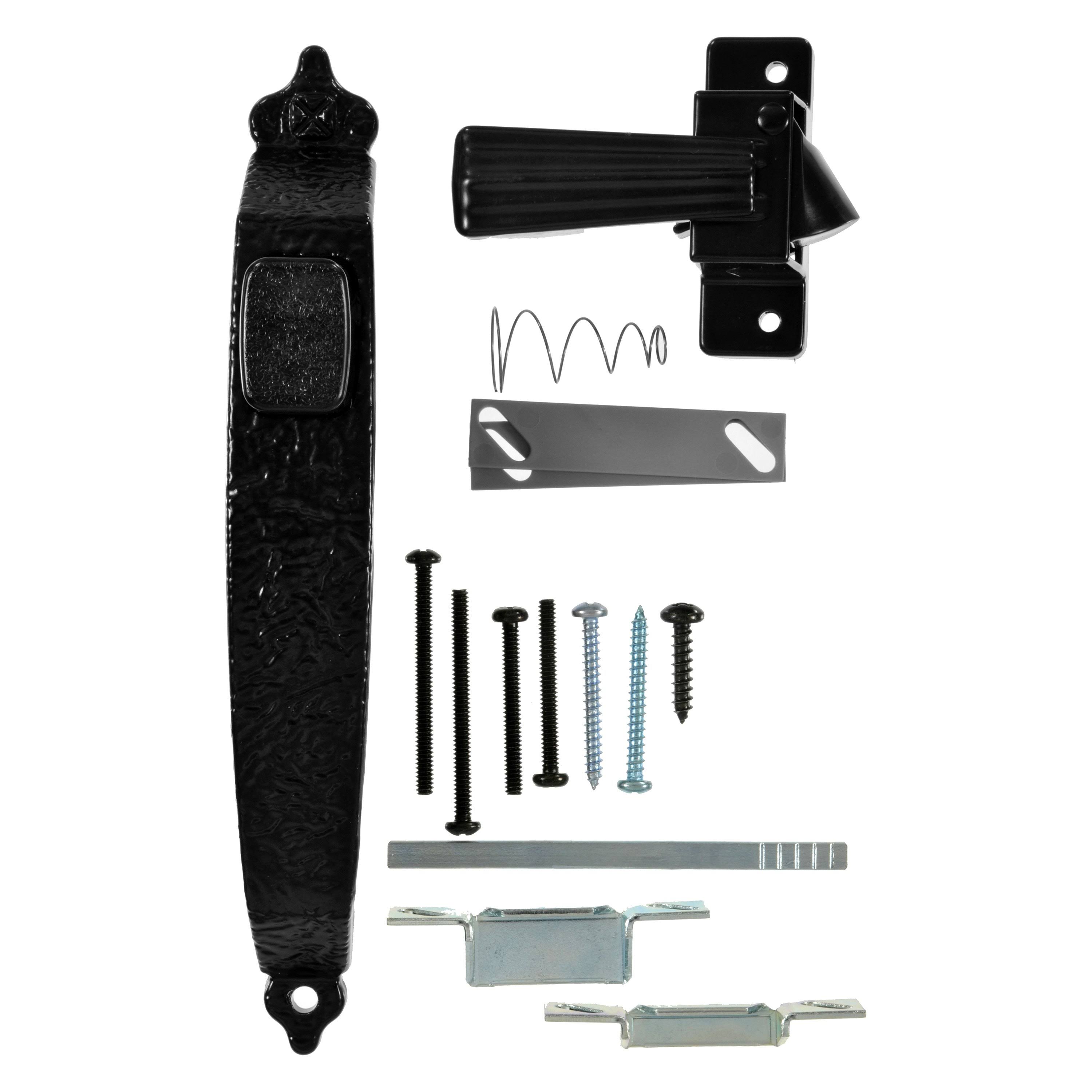 Hampton Storm Door Latch with Push Button, Black