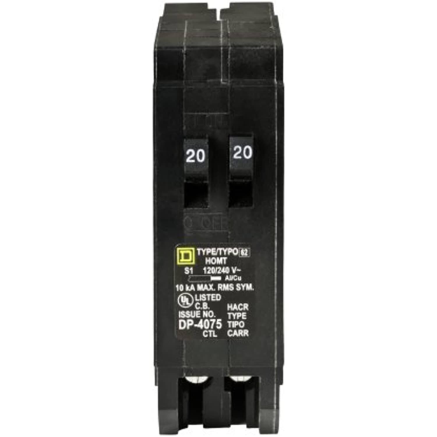 Square D Homeline Tandem Circuit Breaker, 20 Amp