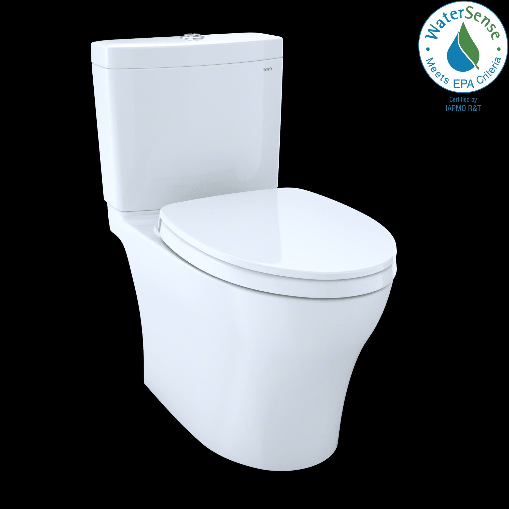 Toto MS446124CEMGN#01 Aquia IV Washlet+ Two-Piece Elongated Dual Flush 1.28 and 0.9 GPF Toilet with CeFiONtect , Cotton White
